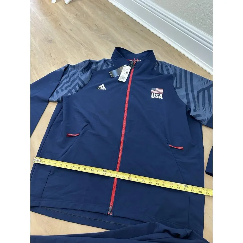 Adidas Team USA Volleyball Full Zip Track Jacket And Pans Navy Red Men’s 2XL